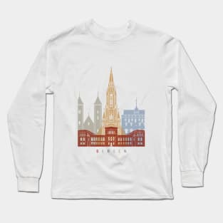 Bergen skyline poster Long Sleeve T-Shirt